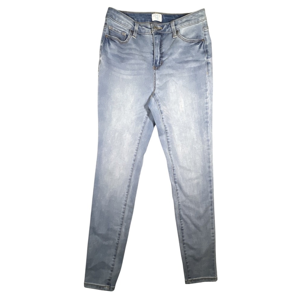 Time and Tru Women's Size 4 Regular Light Wash Skinny Jeans Stretch Denim